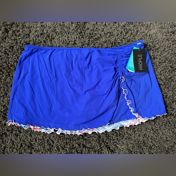 Profile by Gottex Swim Skirt Women 24W Blue Swimsuit Bottom Coverup Beach $98+ - Picture 1 of 6